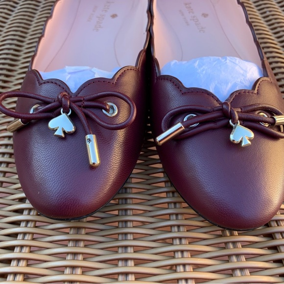 NEW 💥 Kate Spade Ballet Slippers or Flats Size 7 Burgundy Color - Picture 4 of 10
